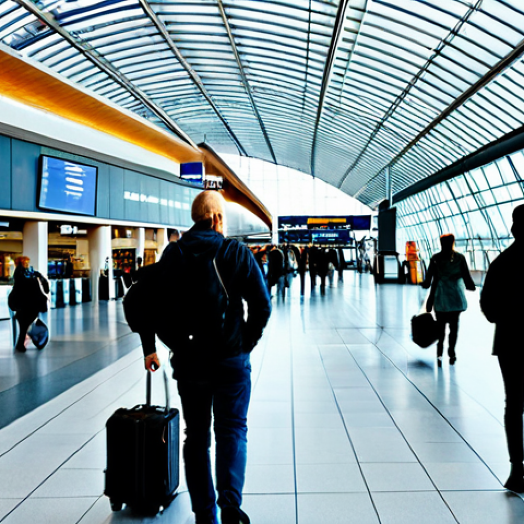 Oslo Airport - Arrival**

"A bright and modern interior of Oslo-Gardermoen Airport (OSL), showing travelers walking through a clean, well-lit terminal. Focus on diverse, fully clothed travelers with luggage.  Background includes duty-free shops and clear signage. Safe for work, appropriate content, professional environment, perfect anatomy, natural proportions, daytime, high resolution, realistic."

**