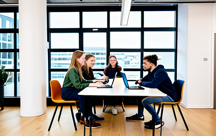 노르웨이에서 학생 비자 받는 법 - Winter Sports & Cozy Cabins**

"A group of fully clothed young adults cross-country skiing in the No...