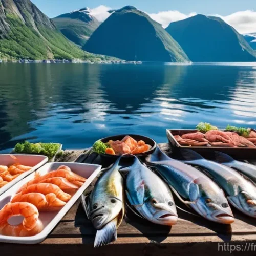 Home 1 노르웨이 음식 문화와 인기 요리 - **Prompt for an image depicting the bounty of Norwegian seafood and traditional preparation:**
"...