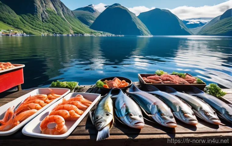 노르웨이 음식 문화와 인기 요리 - **Prompt for an image depicting the bounty of Norwegian seafood and traditional preparation:**
"...