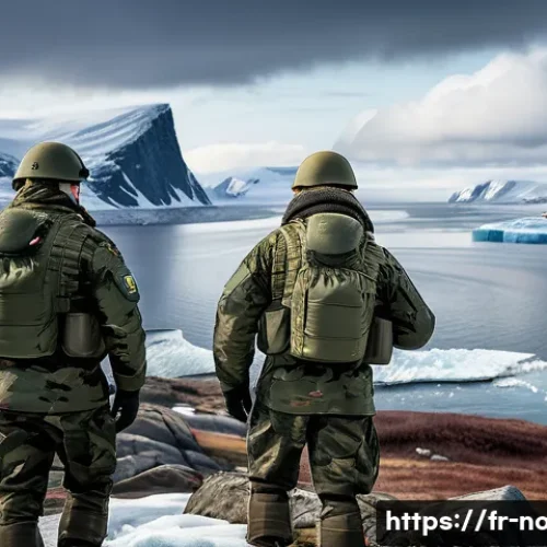 노르웨이의 NATO 가입 배경 - A detailed military scene depicting Norwegian soldiers in modern camouflage uniforms conducting join...